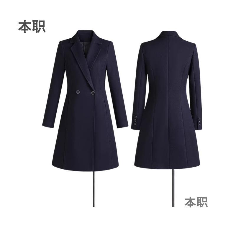 厚地の外套 レディース 朦々たる 羊毛混紡 御勤め着 事務室 受け付け テーラード 真っただ中丈 秋冬 黒いこと 米国海軍 薄墨色 S M L XL 2XL 3XL 4XL 5XL
