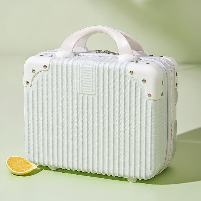 メイクボックス席 レディース ミニ ブート型 縞模様 ABS原料品 旅する用 かざり付ける合財袋 パステルカラー