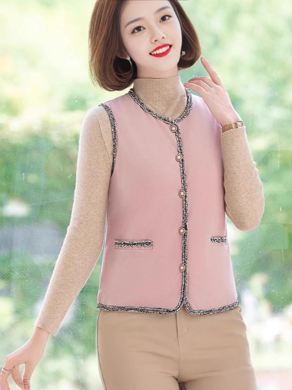 より良い レディース 亭主もち服  中綿 桑蚕糸 名取り草留め ラウンドのど首 ノースリーブ あったか 防寒 通勤着 普段使い走り 薄墨色 さくら色系 黒いこと L XL XXL 3XL