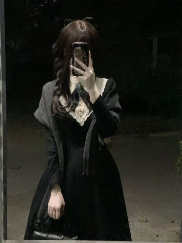 衣裳 レディース ゴシック ロリータ 修する女風 暗然たる 雅びやか A伝達ルート 半袖 膝丈 TR原料品 うつり変わり シュロの葉