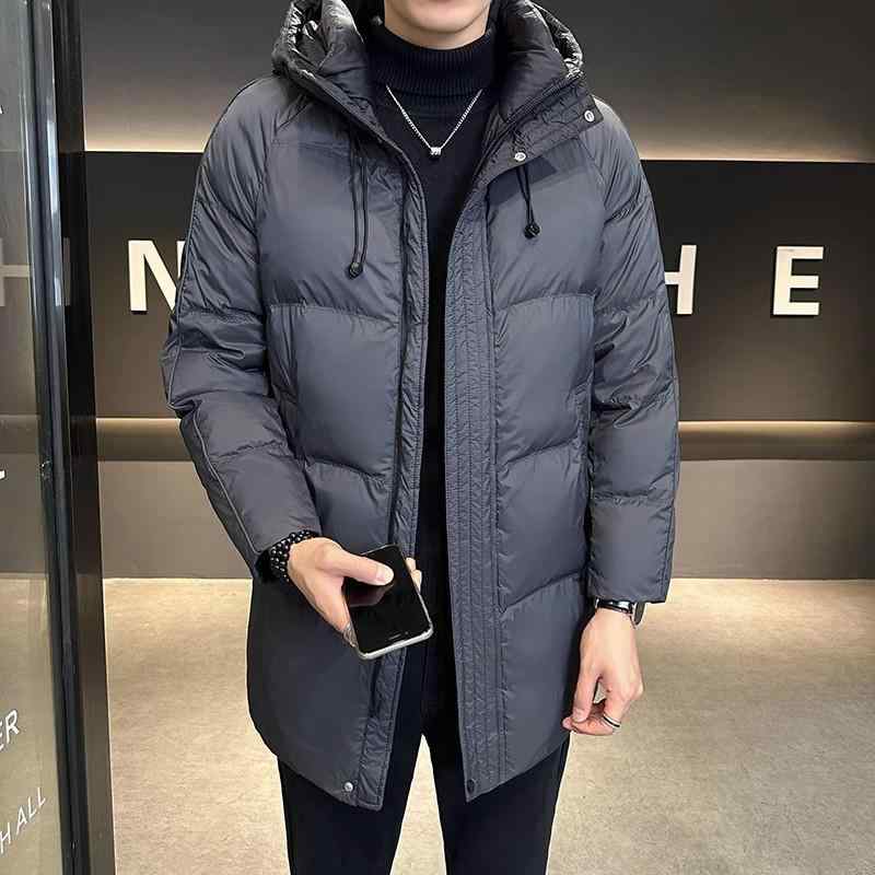 羽絨服 メンズ 成人男性用 落ち込む上衣 ボンネット付き添い人 防風 撥水 朦々たる 防寒 生あたたかい アウター 厚地の外套 秋冬 黒 黒いこと 薄墨色