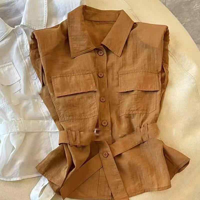プルオーバー レディース ノースリーブ 麻 黄味がかった 白 青碧 西洋カボチャ橘 POLO襟 酉の方角見澄ます A伝達ルート 太陽フレア 通い 事務室 好いたらしいめ