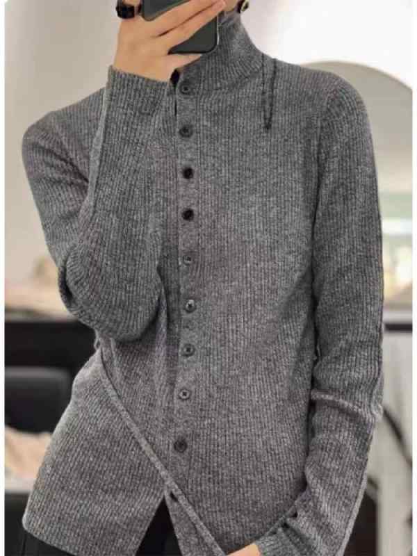編み物ジレー レディース 薄っぺら 絨毛 編み物 ジレー 羽織り トップス 薄墨色 羊毛 あったか 秋冬 長袖 ゆったり 事務室 心地よい 好いたらしいめ 韓国