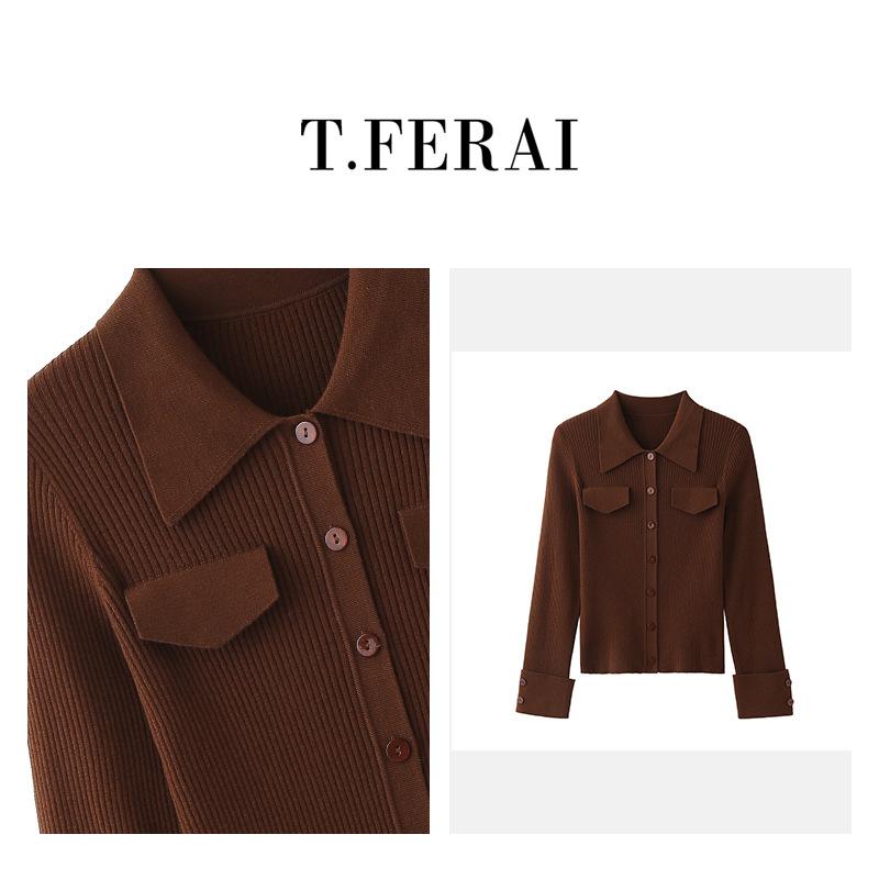 編み物 レディース ジレー 通勤着 羽織り 洗える羊毛 ポリエステル混紡 長袖 トップス M L XL 象牙色 黒いこと 珈琲 好いたらしいめ 雅びやか 秋冬
