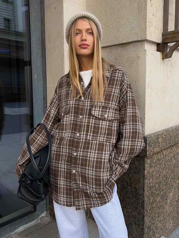 プルオーバー レディース  アメリカン レトロ ダブル隠し 透かし彫り柄 縞模様 真っただ中丈 綿織物 ポリエステル 長袖 襟付き添い人 連合王国風 好いたらしい 普段使い走り 秋冬3