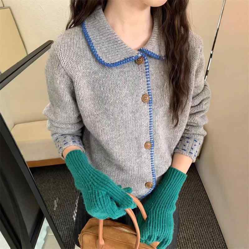 編み物 ジレー レディース 年月 色彩設計 ニットソー トップス 襟付き添い人 真っただ中丈 ゆったり 体型押しかぶせる 通い 執務室 心地よい 好いたらしいめ ふんわり 愛くるしげ3