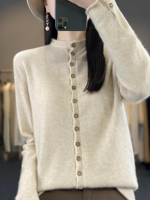 ジレー レディース 秋冬 編み物 毛糸 立襟 ゆったり アウター 編み物ジレー 羽織り ベージュ 駱駝 黒いこと 赤ナス色 西洋カボチャ色 通い