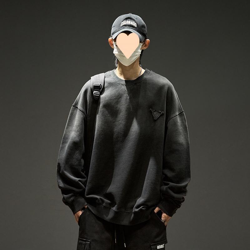 ティーシャツ 成人男性用 長袖 歳月 グラデーション 落っこちる肩肉 モダール カットソー トップス 下着類 朦々たる 黒いこと 黒