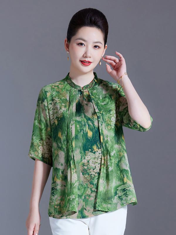 ティーシャツ レディース 亭主もち服 トップス 春夏 薄っぺら 五分袖 花柄 ゆったり ラウンドのど首 カットソー 今めかしい 愛くるしい 普段使い