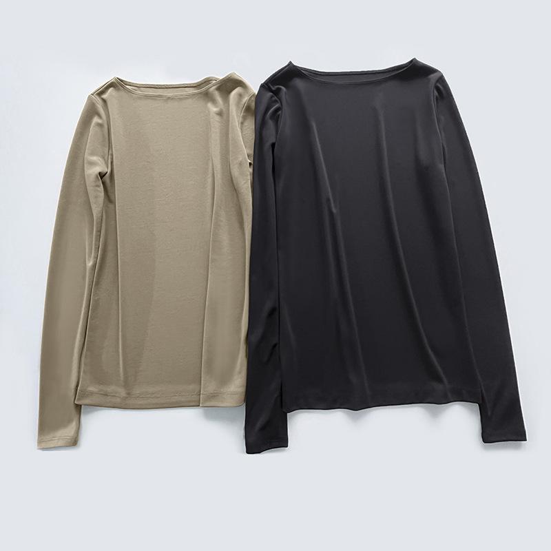 プルオーバー レディース 長袖 粘? トップス 伸ばすこと 肌付き やわらかい 手当たりが好いたらしい 黒いこと 豆?色3
