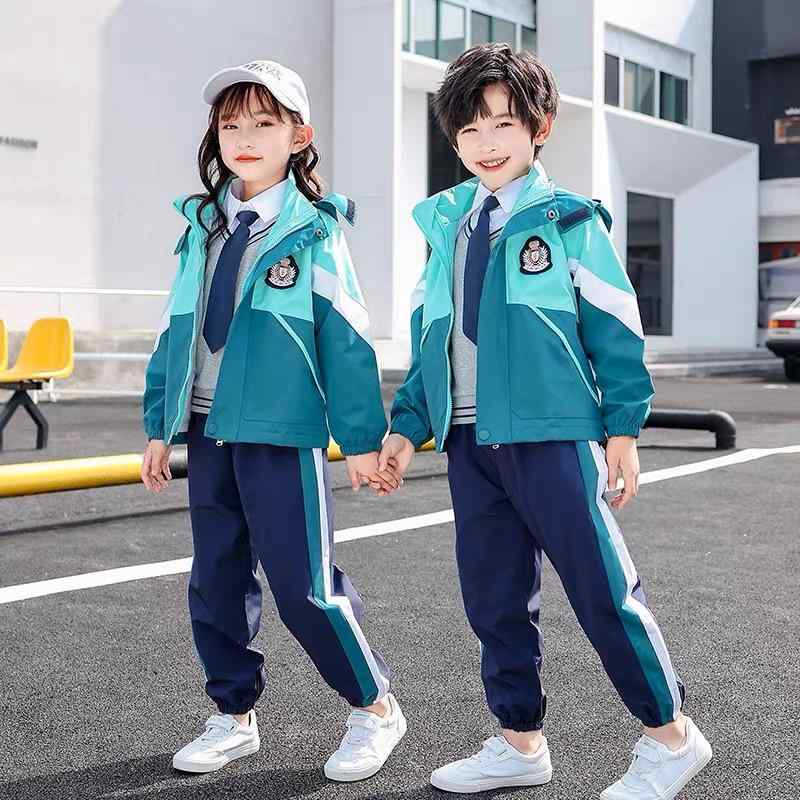 キッズ 学校お召しもの お坊っちゃん 御姉さん 3点仕掛ける 上衣 ズボン下 パーカー 幼稚園 小学生 中学生 ユニフォーム 年月冬 防寒 撥水