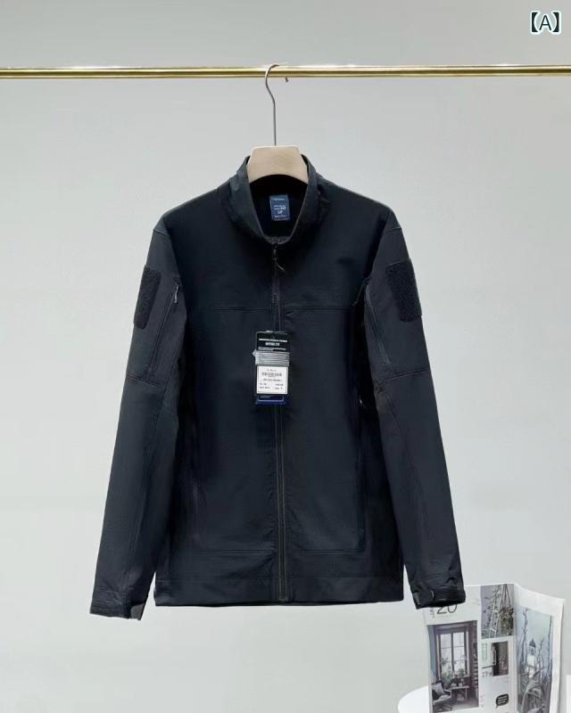 上衣 成人男性用 軽さ 撥水 防風 伸ばすこと 細工物お召しもの 上衣 前掛け アウトドア 山登り 春夏 秋冬 黒 薄墨色 カーキ