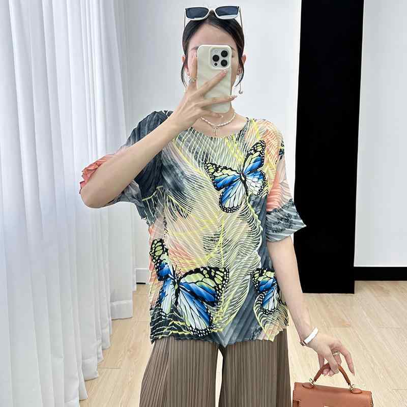 プルオーバー レディース 刷り上げる ギャザー 薄墨色 通い トップス カットソー 半袖 湖青色 黄色 サクラ色系 米国海軍 F大きさ 普段使い