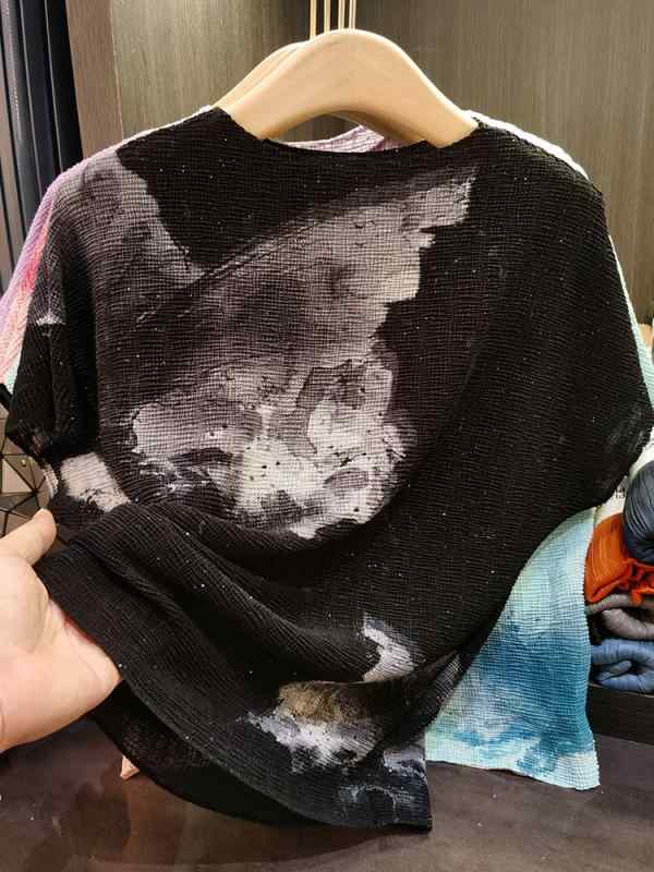 プルオーバー レディース トップス 半袖 筋目 当たること冷感 ポリエステル 通い 好いたらしいめ 雅びやか 雅びやか カットソー 黒いこと 青色 パープル サクラ色系3