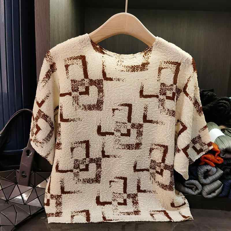 プルオーバー レディース 半袖 ゆったり トップス 夏 当たること冷感 ポリエステル 刷り上げる 通い 心地好い 杏色 米白 黒 サクラ色系3