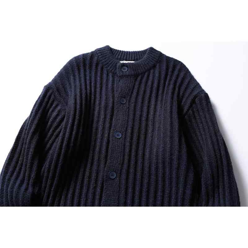 編み物 メンズ ジレー レトロ 縞模様柄 長袖 秋冬 生あたたかい 防寒 伸び伸びする ゆったり 普段使い走り 紺色 赤銅色