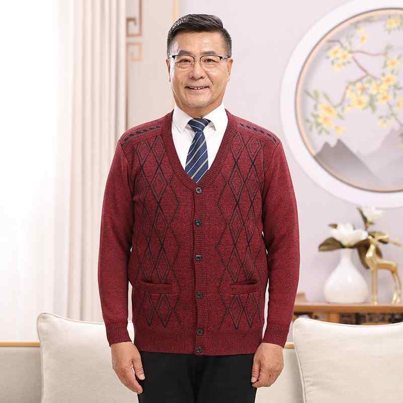 編み物 メンズ 成人男性用 ジレー 裏起毛 生あたたかい 年がしら  ニットアウター より良い M L XL 2XL 3XL 4XL 5XL 老いらく者  普段使い走り お部屋着 秋冬