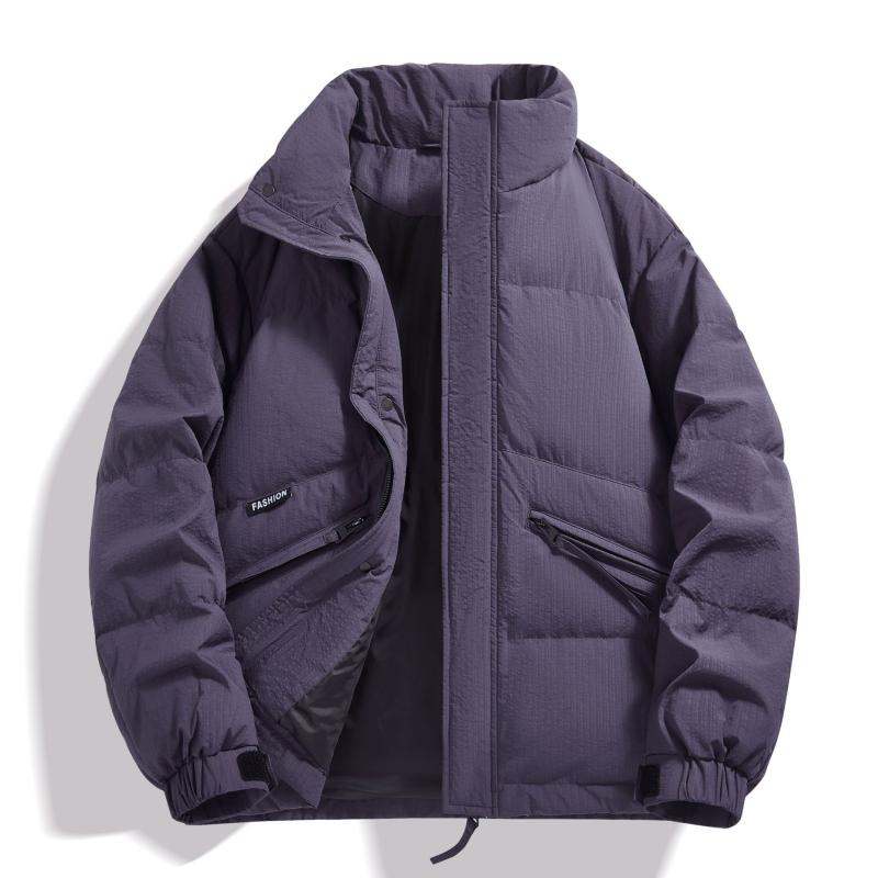 羽?服 メンズ 立襟 ルーズフィット 中綿 朦々たる 防寒 アウター 前掛け 通い 普段使い走り 秋冬 白いこと系 黒いこと パープル
