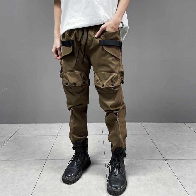 ズボン下 メンズ 成人男性用 カーゴパンツ 細工物ズボン下 ミリタリーズボン下 引っ切りない テーパード ドローコード 裾絞り 当たること冷感 吸湿速乾 多役立つこと 多隠し 黒 黒いこと 緑 緑であること カーキ 綿 綿織物 無地 オール時期
