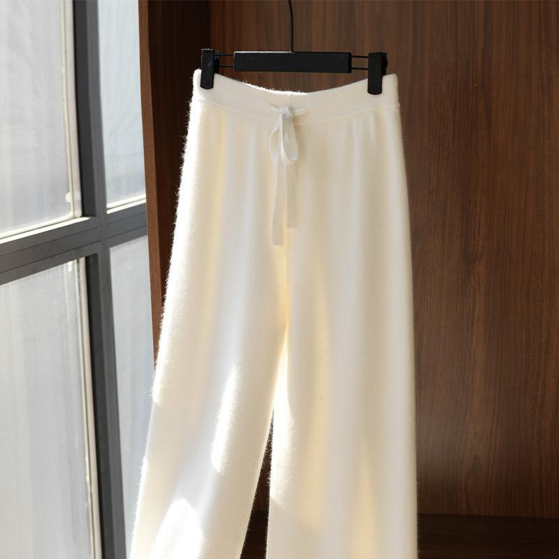 ズボン下 レディース 秋冬 毛糸 編み物ズボン下 ワイドレッグパンツ ゆったり 伸び伸びする あったか 生あたたかい 今めかしい 心地よい 高押し出し 雅びやか 雅びやか 分かりやすい 黒いこと 黒 薄墨色 ベージュ
