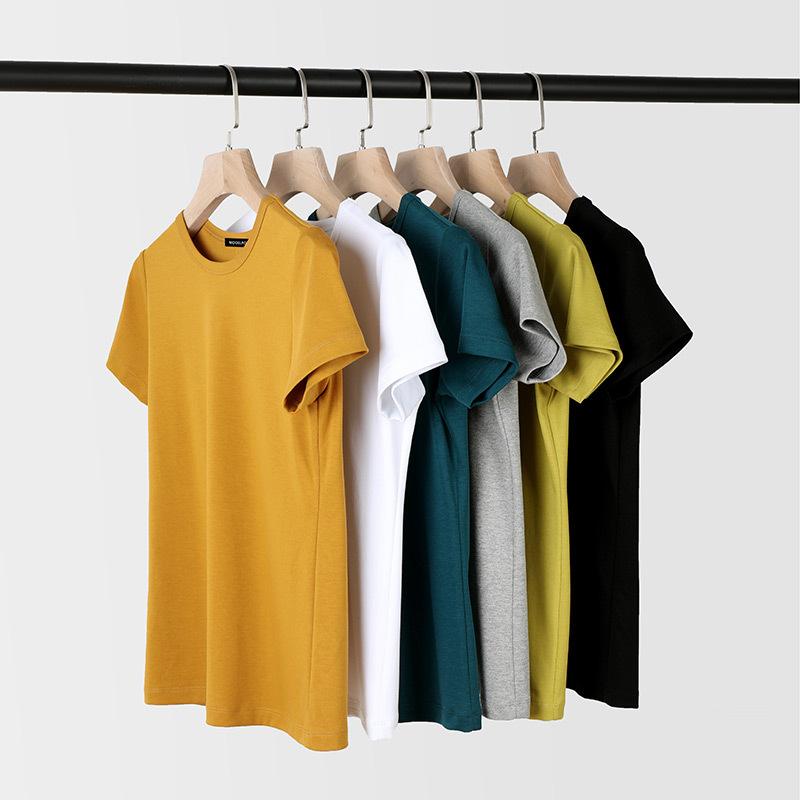 Tシャツ レディース 新疆長絨綿 ラウンドネック 半袖 ?色 ゆったり トップス インナー 接触冷感 吸湿速乾 ブラック イエロー ホワイト ブルー XS S M L XL3|MIRAIYUKI