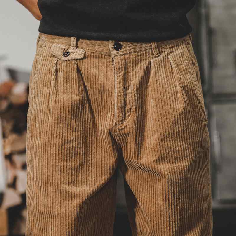 ズボン下 メンズ 成人男性用 コール天ズボン下 カーゴパンツ 広広としたズボン下 引っ切り無い ゆったり 無地 朦々たる 秋冬 心地よい