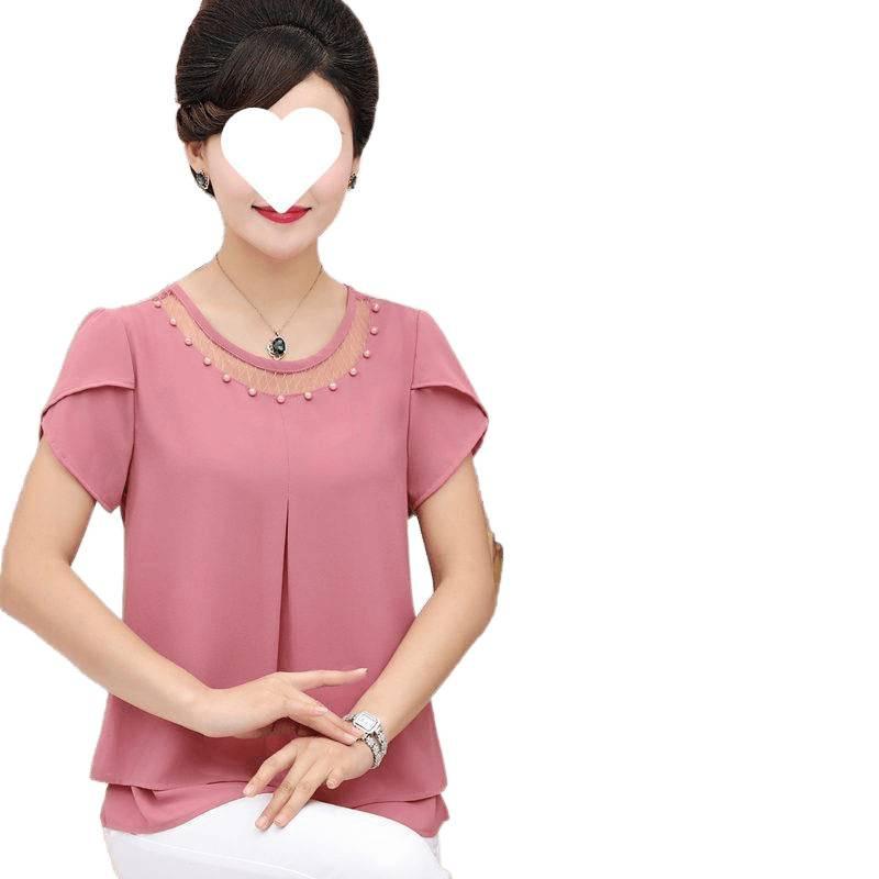 プルオーバー レディース 亭主持ち 夏服 半袖 シフォン トップス 気が大きい大きさ ゆったり 40代 50代 色彩設計 普段使い走り 通勤着 豆緑であること 黒 白 広広としたズボン下 仕掛ける