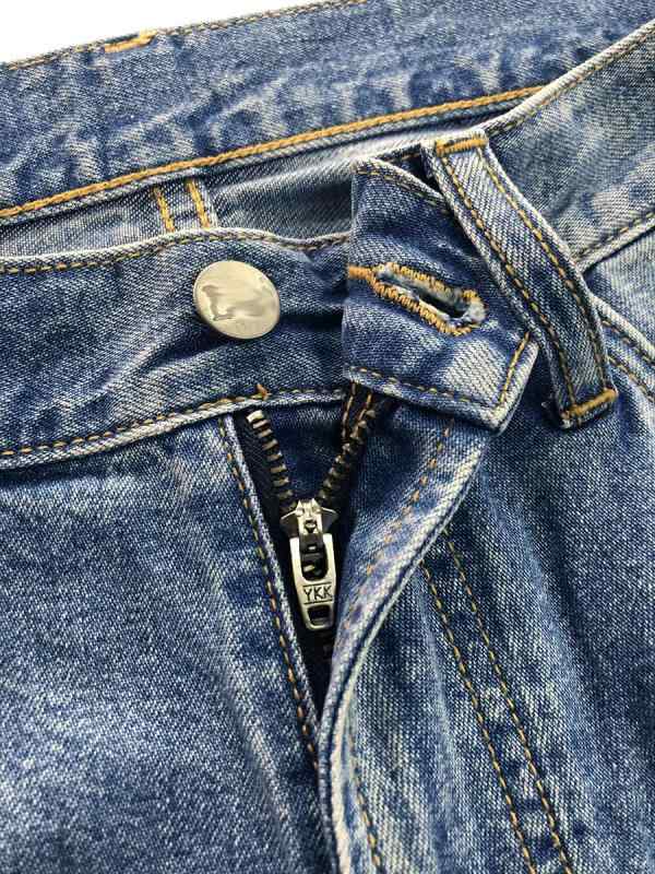 ジーンズ メンズ ジーパン 引っ切り無いデニム 中腰 ゆったり ルーズフィット 青色デニム ウォッシュ産業 9分丈 ズボン ジーパン ジーンズズボン下3