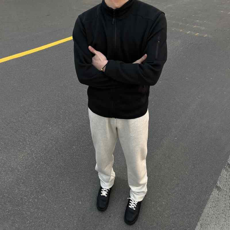 ズボン下 メンズ 成人男性用 伸び伸びする 引っ切り無い イージーパンツ ズボン ボトムス ゆったり 無地 しわになりにくい 普段使い走り 心地よい オートミール薄墨色 黒いこと