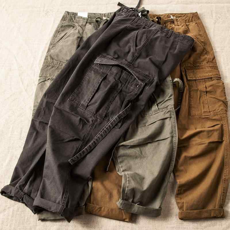カーゴパンツ メンズ 成人男性用 細工物ズボン下 綿織物 ウォッシュ産業 ゆったり 多衣嚢 心地よいズボン下 ロングズボン下 普段使い走り アウトドア 年月3