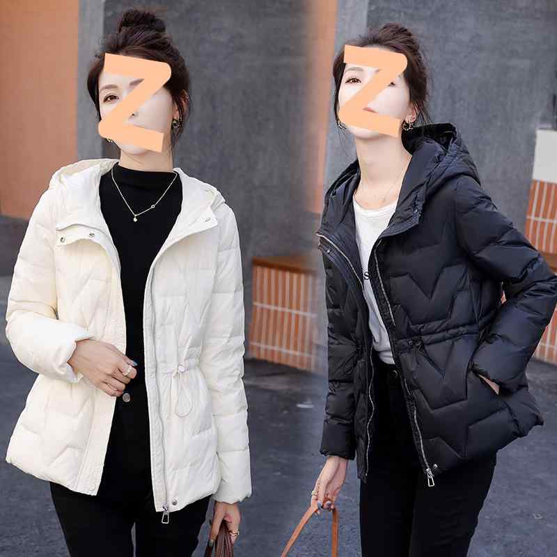 羽?服 レディース 遊撃手丈 ボンネット付き添い人 落ち込む 羽毛 軽さ か細い 米白 黒 ポリエステル 通い 普段使い