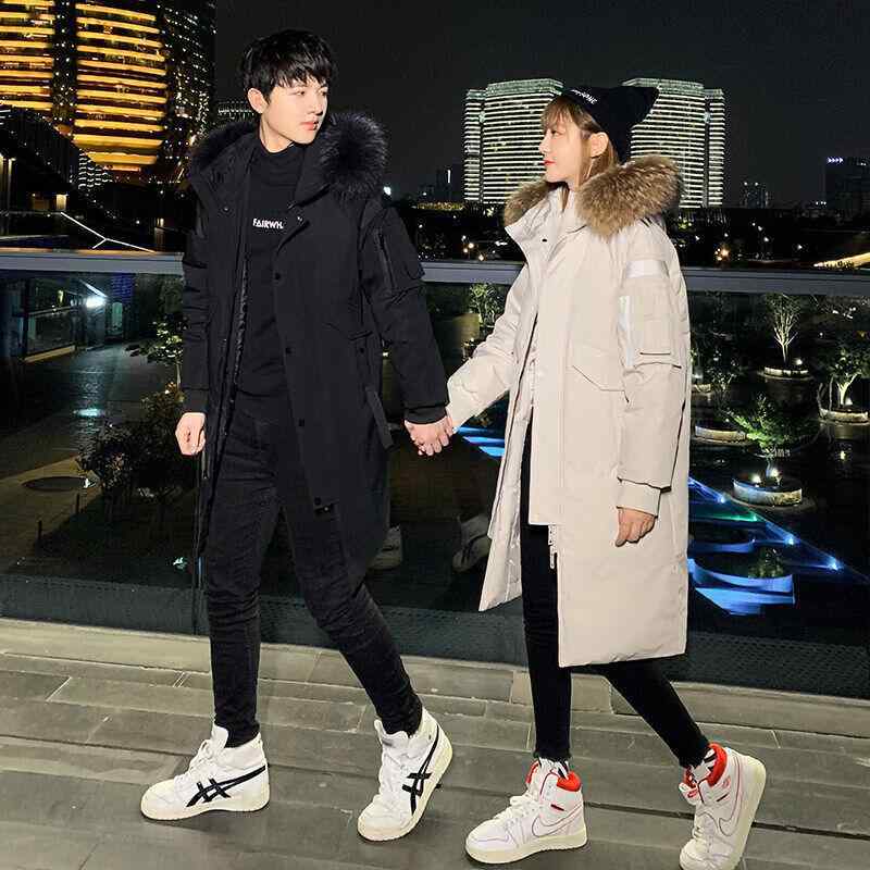 羽?服 成人男性用 真っただ中丈 ロング丈 ボンネット付き添い人 朦々たる 運動競技 あったか 生あたたかい 防寒 黒いこと 黒 白いこと 白 2XL 3XL L M S XL