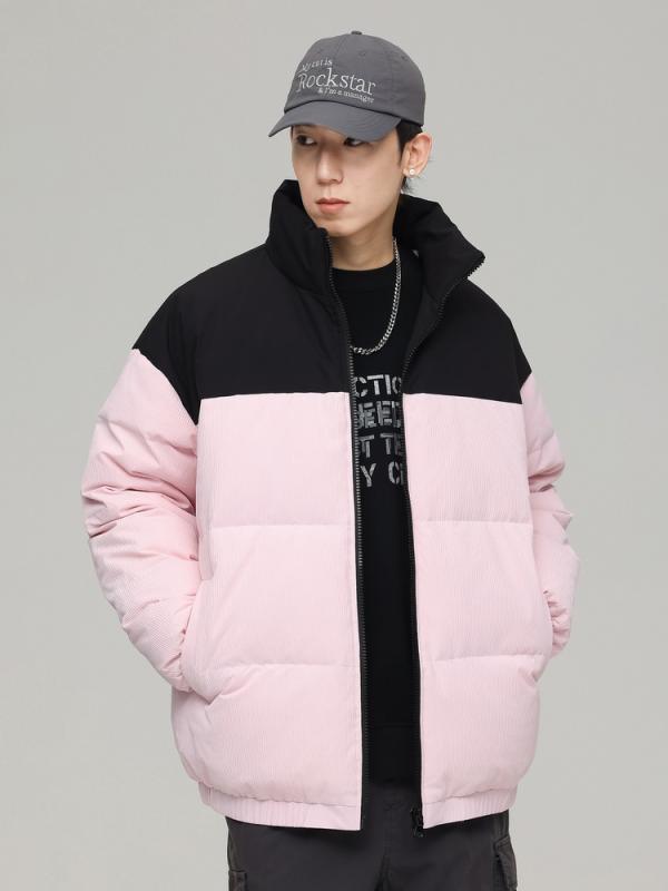 羽?服 メンズ 成人男性用 秋冬 色彩設計 うつり変わり 立襟  生あたたかい 防寒 アウター 心地よい ポリエステル