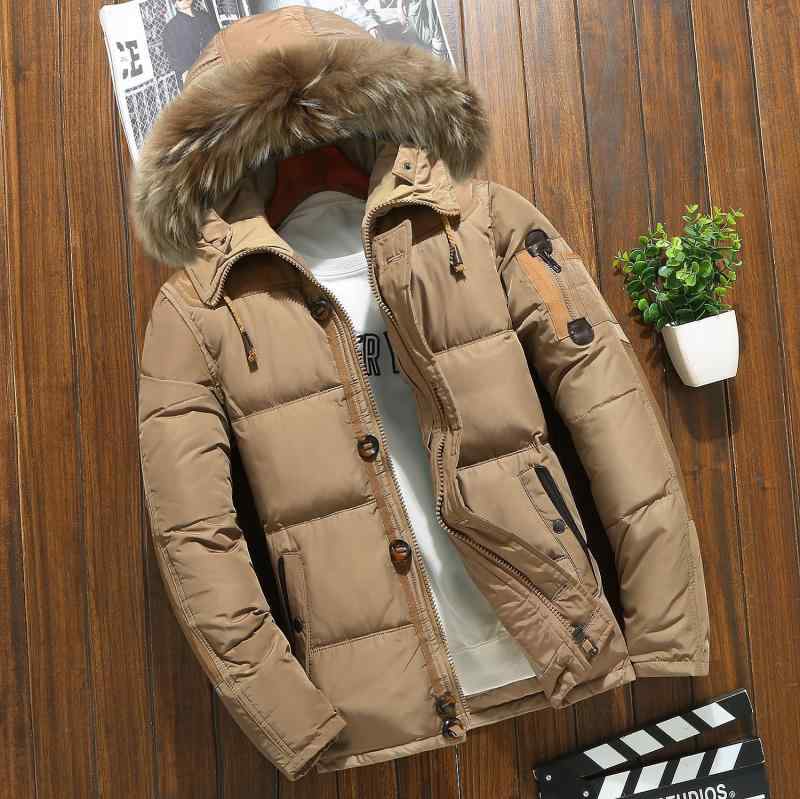 ダウンジャケット 男性用 白ダックダウン アウター 冬物 防寒着 大きいサイズ 取り外し可能フード 普段使い アウトドア 伸縮性 防風｜MIRAIYUKI