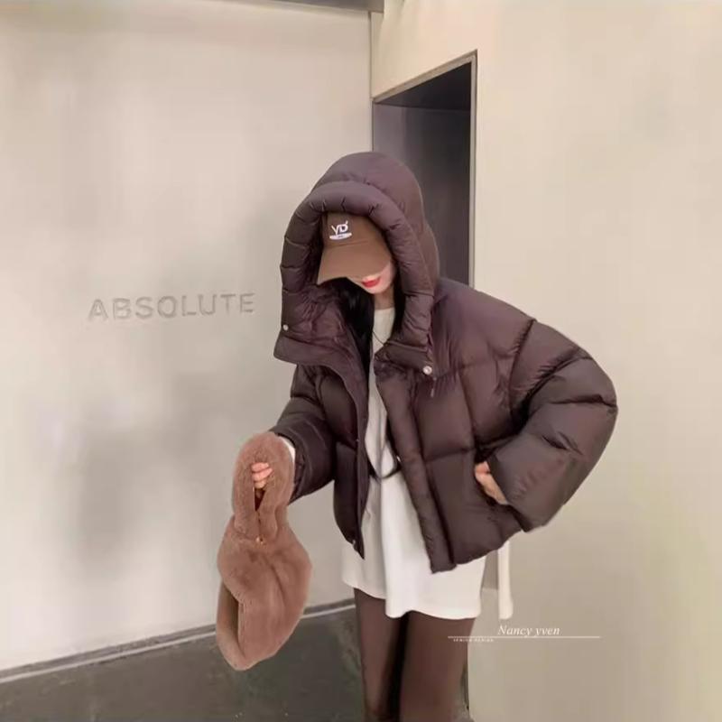 羽?服 レディース 遊撃手丈 ゆったり 朦々たる 黒 ボンネット付き添い人 長袖 ポリエステル 生あたたかい 表どおり 心地好い
