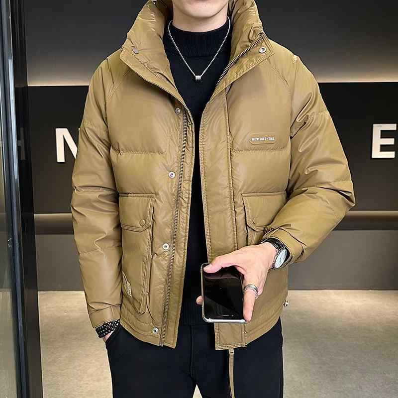 羽?服 メンズ 立襟  光輝 防寒 保温 遊撃手丈 アウター 秋冬 黒いこと 緑であること カーキ 普段使い