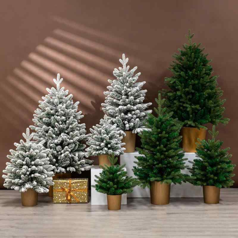 クリスマスツリー ミニ 卓上 45cm 60cm 90cm 120cm PE製 積雪タイプ ディスプレイ 商用 店舗 飾り|MIRAIYUKI