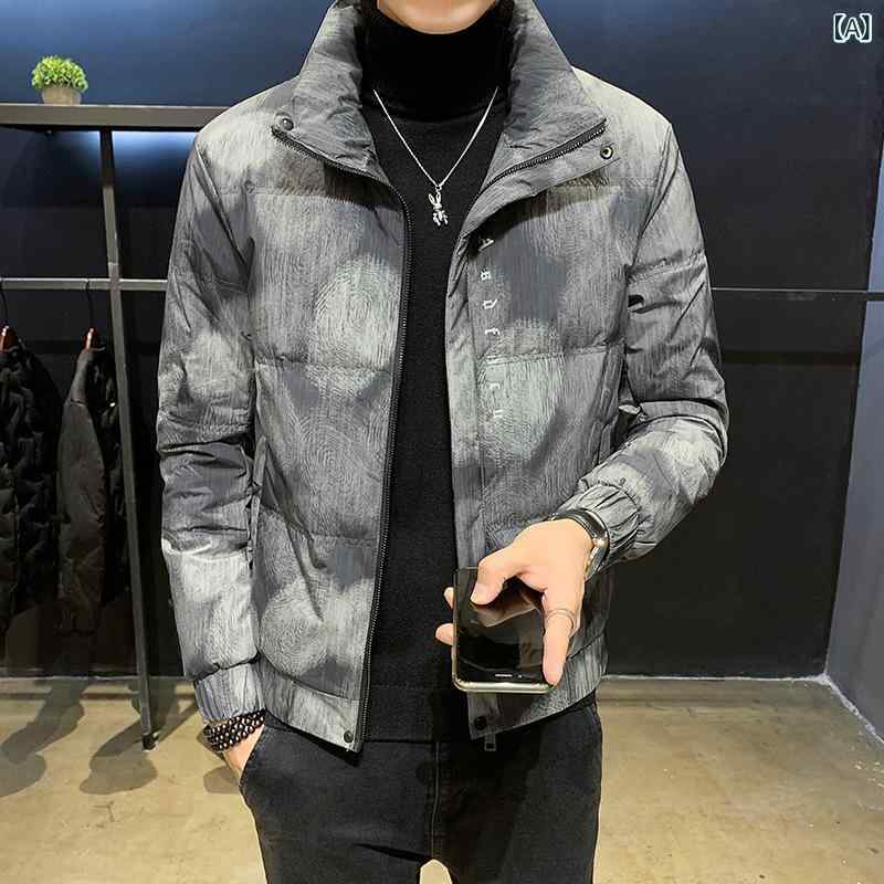落ちこむ上衣 成人男性用 ライトアウター グラデーション 運動競技お召しもの 防寒 洗い濯ぎ能力のある 秋冬 薄墨色 青色