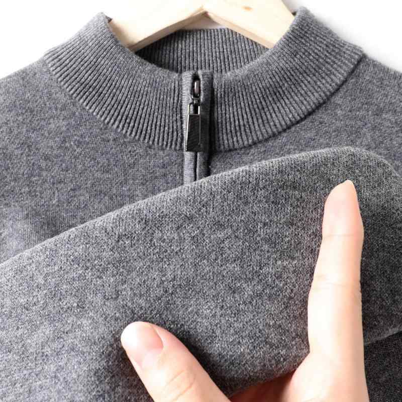 ニット メンズ 男性用 ウール セーター ハーフハイネック プルオーバー 厚手 リブ 暖かい 秋冬 あったか 防寒 無地 シンプル カジュアル トップス 中グレー 紺色 ダークグリーン 深紅 ブラック ブルーグリーン ライトカーキ｜MIRAIYUKI