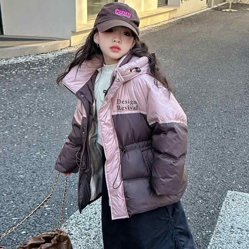 赤ちゃん用落ち込む上衣 ガールズ 中綿 中長丈 アウター ボンネット付き添い人 お嬢さん 秋冬 防寒着