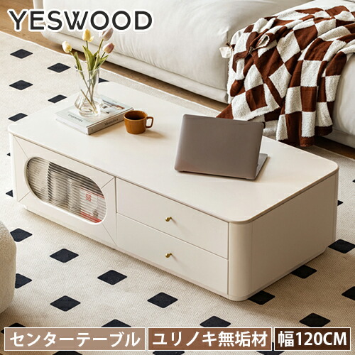 センターテーブル 幅120cm セラミックテーブル 無垢材 ローテーブル セラミック 石目調 ロータイプ 白いテーブル 高さ35cm テーブル モダン リビングテーブル table リビング 北欧 置き台 高級感 おしゃれ 机 ホワイト 収納 石目柄 ストーン調 送料無料｜丸木家具