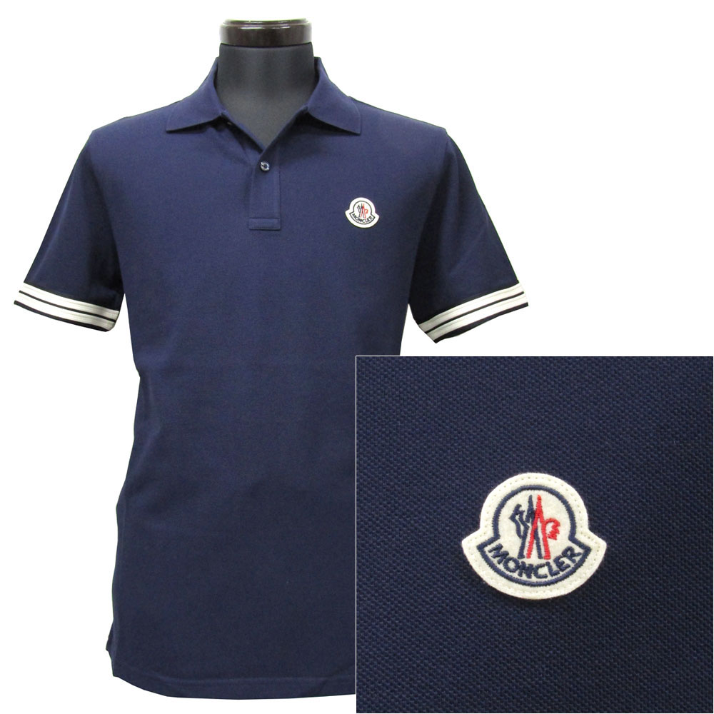 モンクレール　ポロシャツ　ネイビー　サイズS 4S346 モンクレール ポロシャツ ネイビー サイズS 4S346 MONCLER