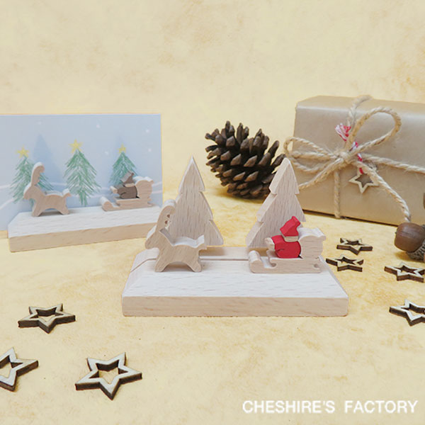 楽天市場 在庫限り 10 Off Cheshire S Factory クリスマス カード立て ハンドメイド手作り 国産木製 ブナ Irodori