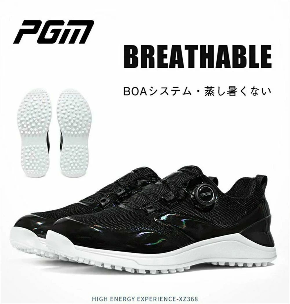 黒色 サイドスライド メンズ メッシュ 防水 ゴルフスニーカー BOA 春夏秋 アウトドア 滑り止め 通気滑り止め スパイクレス ブラ|みろくshop