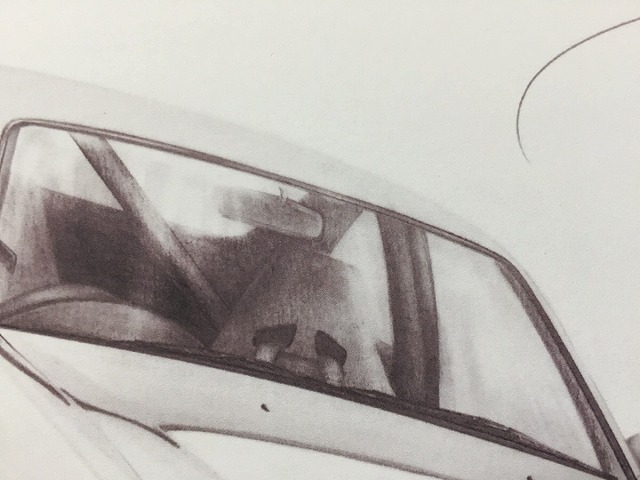 ニッサン 日産 イラスト 鉛筆画 ノスタルジックカー 230ｍｍx318ｍｍ 旧車 名車 絵画 S14後期 サイズ デッサン シルビア 絵