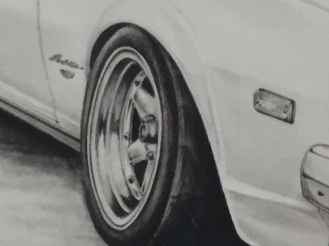 Mazda マツダ 絵画 ノスタルジックカー サイズ 名車 デッサン 鉛筆画 イラスト 絵 旧車 230ｍｍx318ｍｍ コスモap