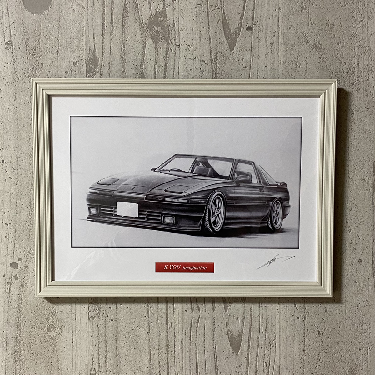 市場 Toyota 絵画 ノスタルジックカー 絵 名車 鉛筆画 0 230ｍｍx318ｍｍ デッサン トヨタ サイズ イラスト 旧車 スープラ