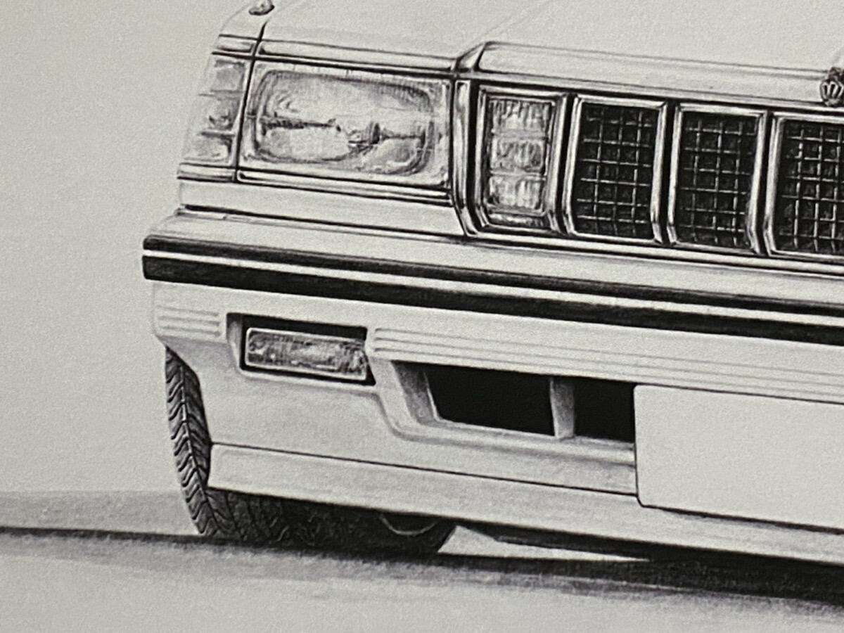 市場 Toyota ノスタルジックカー デッサン 絵画 名車 旧車 サイズ 鉛筆画 230ｍｍx318ｍｍ 絵 トヨタ イラスト 1クラウン