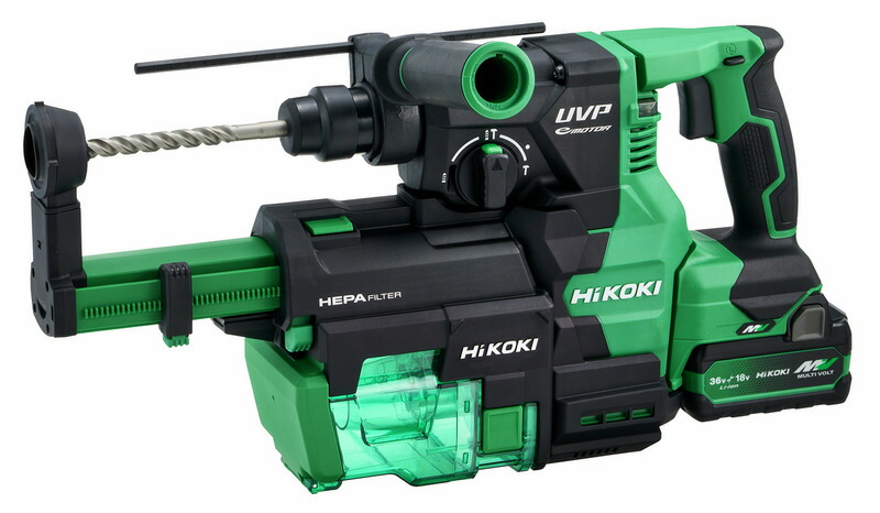[緑｜集じんあり手合い｜4.0Ah独居室フルセット品] HiKoki｜ハイコーキ 36V 申し受ける式ロータリハンマドリル DH3628DB(2WPZ) フルセット品 生産物吊りひも57803221