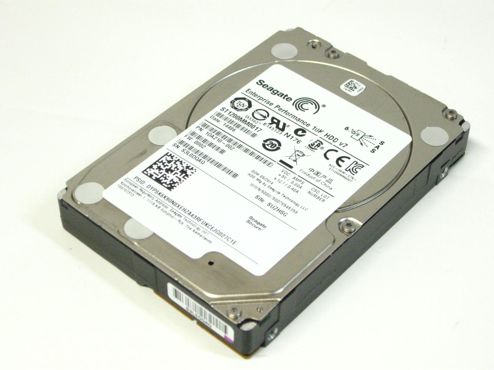 【中古】▽SEAGATE ST1200MM0017 1.2TB SAS2.0 6Gb/s 10krpm 2.5型 内蔵HDD 中古 Enterprise Performance 10K HDD v7 Serial Attached SCSI 6G